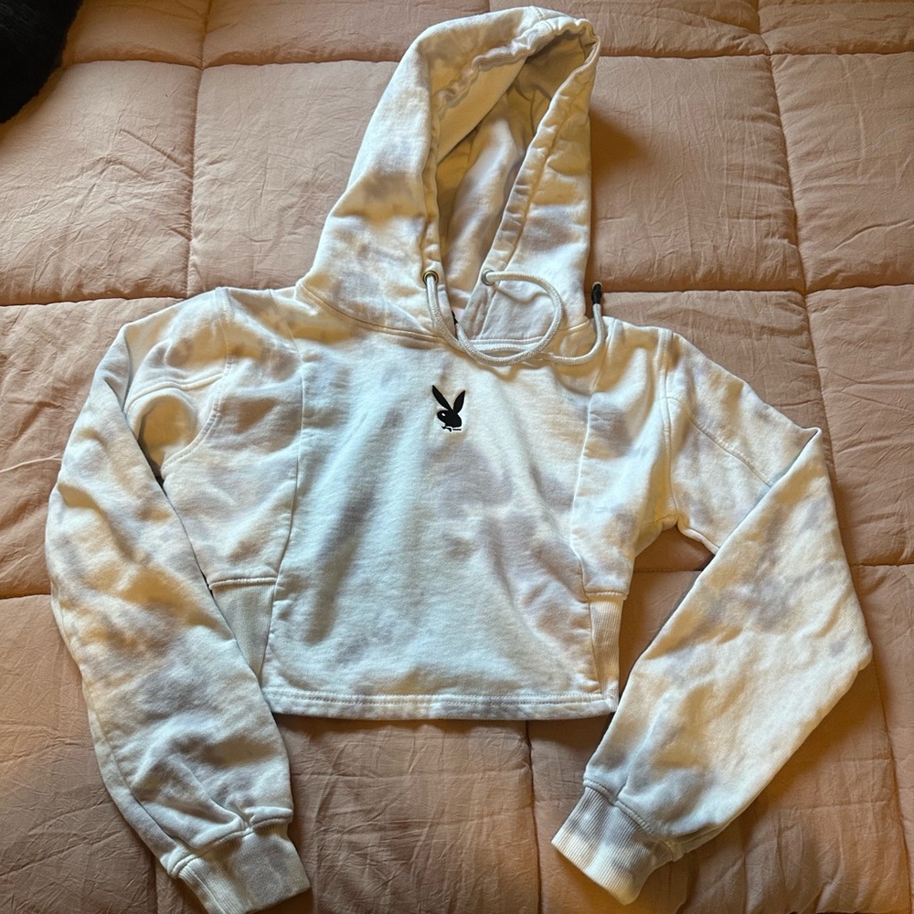 Playboy Women's White Hoodie Sweater